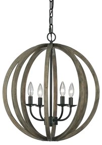 Lustră pe lanț ALLIER 4xE14/60W/230V stejar Elstead FE-ALLIER-4P-WW