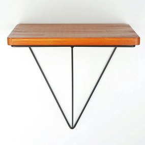 Polita WR037, cires/negru, lemn/metal, 33x28x33 cm