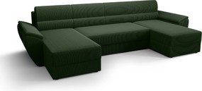 OFERTA Coltar extensibil in forma de U TAVERO 321x140 cm, verde inchis II calitate