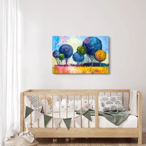 Tablou - Copaci, pictură în ulei (90x60 cm)