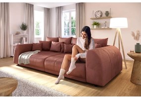 Canapea cărămizie cu tapițerie din catifea reiată 310 cm Vanessa – Ropez