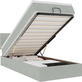 vidaXL Cadru de pat otoman cu saltea Gri deschis 80x200cm catifea