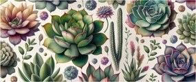 Tablou - Plante suculente (120x50 cm)