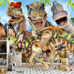 Fototapet - Dinozauri - selfie (152,5x104 cm)