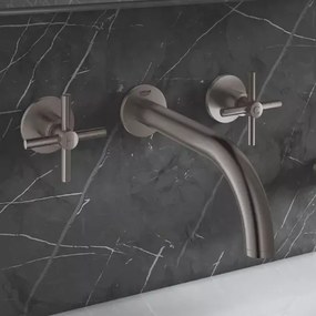 Baterie lavoar incastrata Grohe Atrio 3 elemente antracit periat Hard Graphite