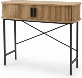 Consolă cu uși glisante SCAVA, riflată, 100 x 35 x 80,5 cm