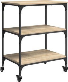 vidaXL Troler de Bucătărie Stejar Sonoma 60 x 41 x 76 cm Lemn compozit