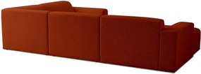 Colțar cărămiziu cu tapițerie din stofă bouclé (în formă de "U") Roxy – Scandic