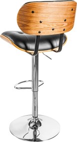 Scaun bar design deosebit Classico 115cm, negru/ nuc A-39040 VC