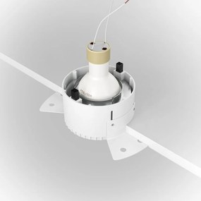 Spot incastrabil design tehnic Share alb, argintiu 7,5cm