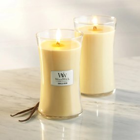 Lumânare parfumată vază mare WoodWick VanillaBean, 609 g