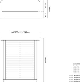 Pat tapitat cu somiera rabatabila si lada depozitare, 180x200 cm, Micadoni Home, Elizabeth-68, tesatura structurata chenille, bej