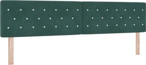 vidaXL Tăblie LED cu benzi LED Manual Verde închis 200 cm Catifea