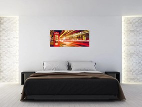 Tablou - căsuța telefonică roșie (120x50 cm)