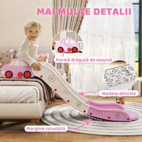 AIYAPLAY Tobogan pentru Copii din HDPE cu Zonă de Amortizare Integrată, pentru Canapele, Paturi, 18-48 luni, Roz | Aosom Romania