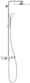 Coloana dus cu baterie si termostat Grohe Euphoria SmartControl 310 Duo, alb crom