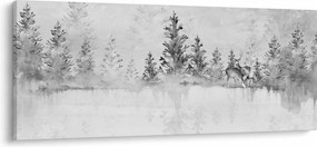 Tablou - Cerb lângă lac (120x50 cm)
