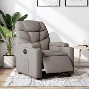 vidaXL Fotoliu rabatabil electric, gri taupe, material textil