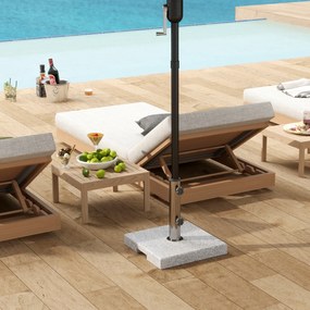 Outsunny Bază pentru Umbrelă din Granit 21 kg, Bază Pătrată pentru Umbrele de Exterior cu Mânere și 2 Butoane Reglabile, Ideală pentru Grădină, Patio, Marginea Piscinei, Gri | Aosom Romania
