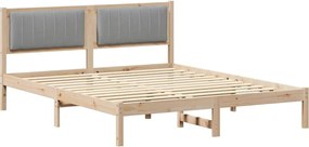 vidaXL Cadru de pat cu tăblie tapițată Gri deschis 150 x 200 cm