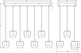 Lustra cu 11 pendule LED NELSON