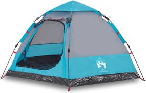 vidaXL Cort de camping cabană 4 persoane albastru cu eliberare rapidă