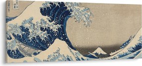 Tablou - Katsushika Hokusai, Under the Wave off Kanagawa, reproducere (120x50 cm)