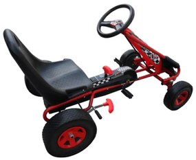 Kart copii cu pedale si scaun reglabil Rosu