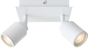 Spot de baie modern alb pătrat cu 2 lumini IP44 - Ducha