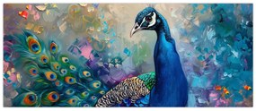 Tablou - Pictura de un păun (120x50 cm)