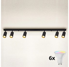 Brilagi - Plafonieră spot LED reglabilă SELE 6xGU10/6,5W/230V negru/auriu