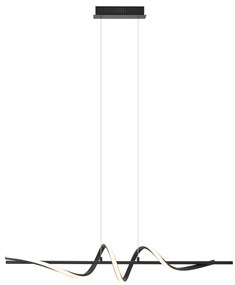 Lampă suspendată de design neagră 110cm incl. LED cu 3 trepte de intensitate luminoasă - Wokkel