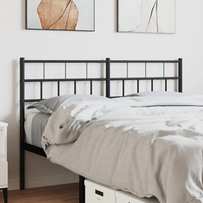 vidaXL Tăblie de pat metalică, negru, 140 cm