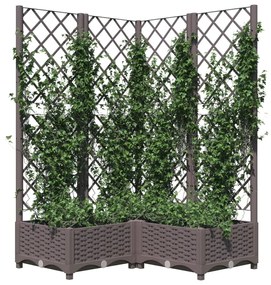 Jardiniera de gradina cu spalier, maro, 80x80x121,5 cm, PP 1, Maro, 80 x 80 x 121.5 cm