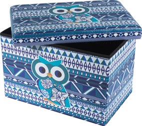 Taburet Design Blue Owl, multicolor, 48x32x31.5 cm