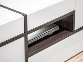 Masă TV Carlyn 28 PEW CS RTV (alb mat + brest perlă + alb ultra lucios). 1024471