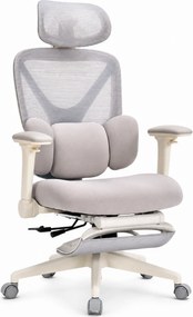 DeluxStar YX-977 NEXOR PRO FOAM SEAT – Scaun Ergonomic cu Suport Lombar 3D, Tetieră 3D, Cotiere 4D, Șezut Glisant, Înclinare 140°, Suport pentru Picioare, Gri