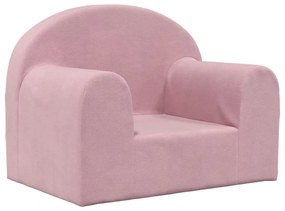 341790 vidaXL Canapea pentru copii, roz, pluș moale