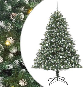 vidaXL Brad de Crăciun artificial Verde 210 cm PVC și Plastic și Oțel