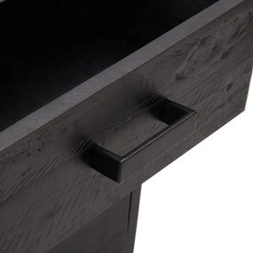 Noptiera, negru, 36x30x54 cm, lemn de pin masiv reciclat 1, Negru, 36 x 30 x 54 cm