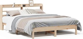 vidaXL Cadru de pat fără saltea, 140x190 cm, lemn masiv de pin