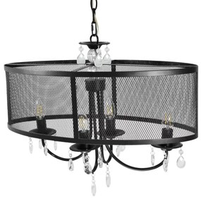 Lustră pe lanț BRESSO 4xE14/12W/230V negru