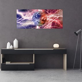 Tablou - Globul pământen în curenți (120x50 cm)