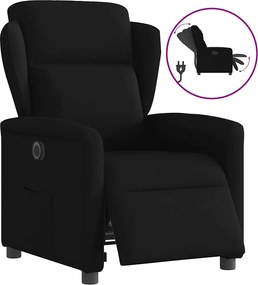vidaXL Fotoliu rabatabil electric, negru, material textil