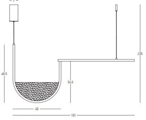 Lustra design modern LED DECO auriu/ sampanie