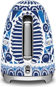 Cana electrica SMEG Dolce & Gabbana KLF03DGBEU, 2400 W, 1,7 l, Baza rotativa la 360°, Finisaj lucios, Albastru mediteranean