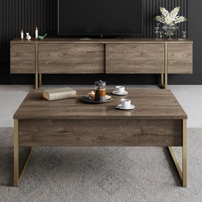 Măsuță de cafea Luna 1 (nuc + auriu). 1073441