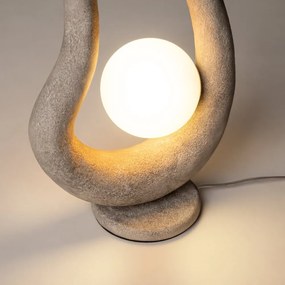 Veioza, Lampa de masa din Polirasina, Gri, Opus