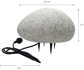 Corp de iluminat decorativ de exterior LUMISTONE 1xE27/15W/230V IP65 Ø 31,8 cm