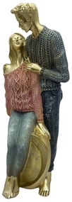 Statueta Cuplu indragostiti Loving 27cm, Auriu